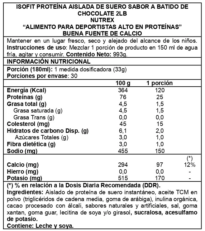 ISOFIT 2 LBS CHOCOLATE - NUTREX - 2