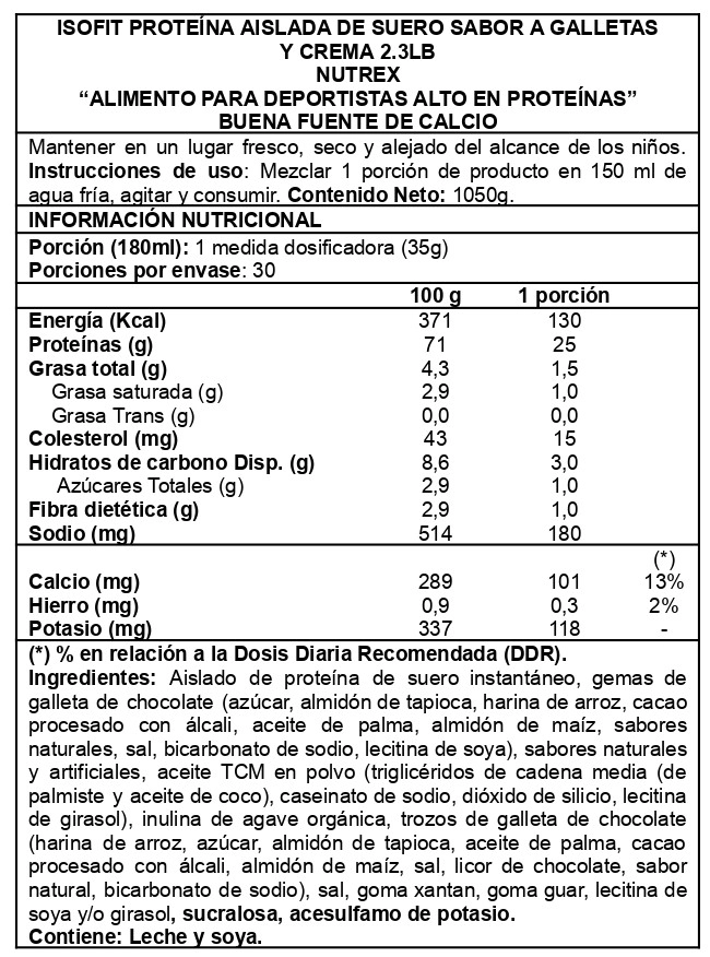 ISOFIT 2 LBS COOKIES AND CREAM- NUTREX - 2