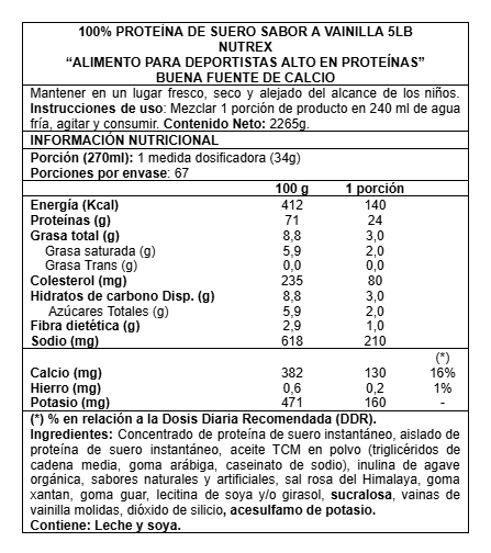 100% WHEY  5 LBS CHOCOLATE - NUTREX - 2