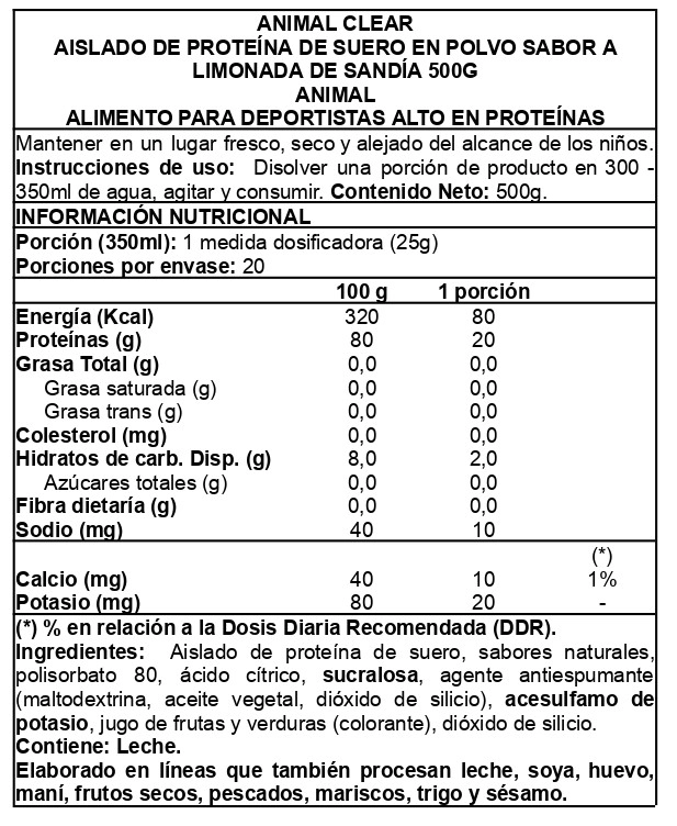 ANIMAL CLEAR WHEY ISOLATE 500GR - ANIMAL - 2