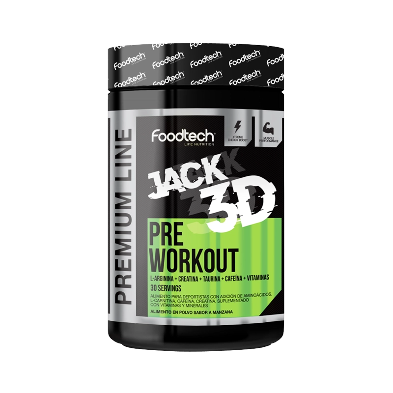 JACK3D PRE-ENTRENO PREMIUM LINE 600G MANZANA - FOODTECH - 1