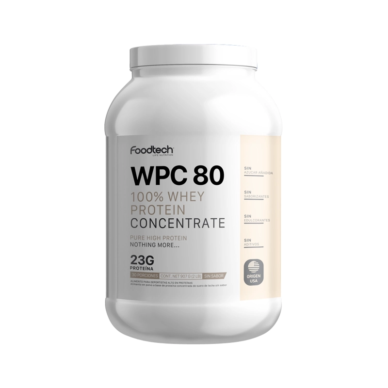 WPC80 100% WHEY PROTEIN 2LBS - FOODTECH - 1