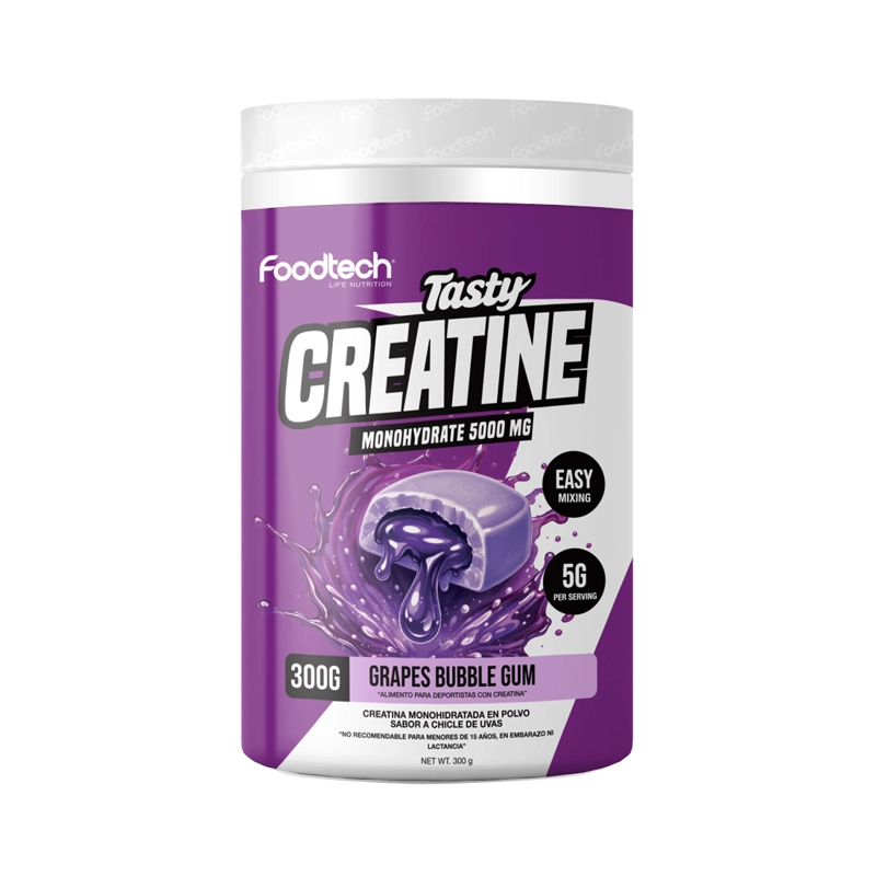 TASTY CREATINE MONOHYDRATE 300GR GRAPES BUBBLE - FOODTECH - 1