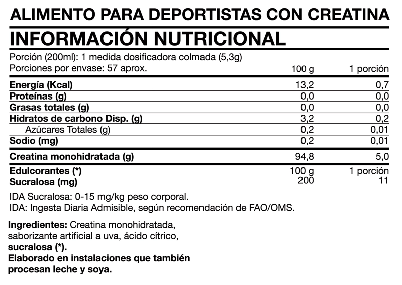 TASTY CREATINE MONOHYDRATE 300GR GRAPES BUBBLE - FOODTECH - 2
