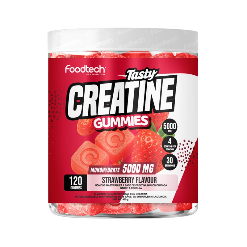 TASTY CREATINE GUMMIES 120 UNID STRAWBERRY - FOODTECH - 1