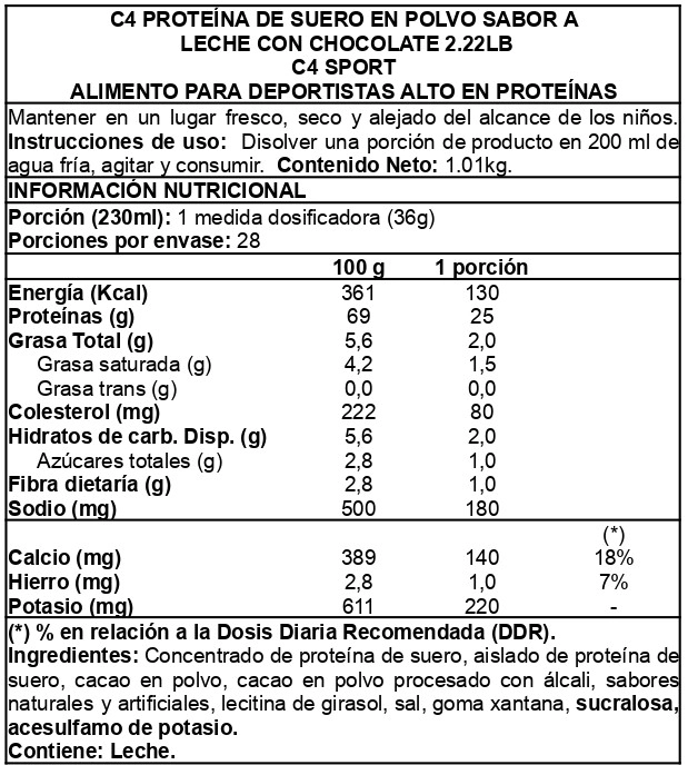 C4 WHEY PROTEIN 28 SER HERSHEYS CHOCOLATE - CELLUCOR - 2
