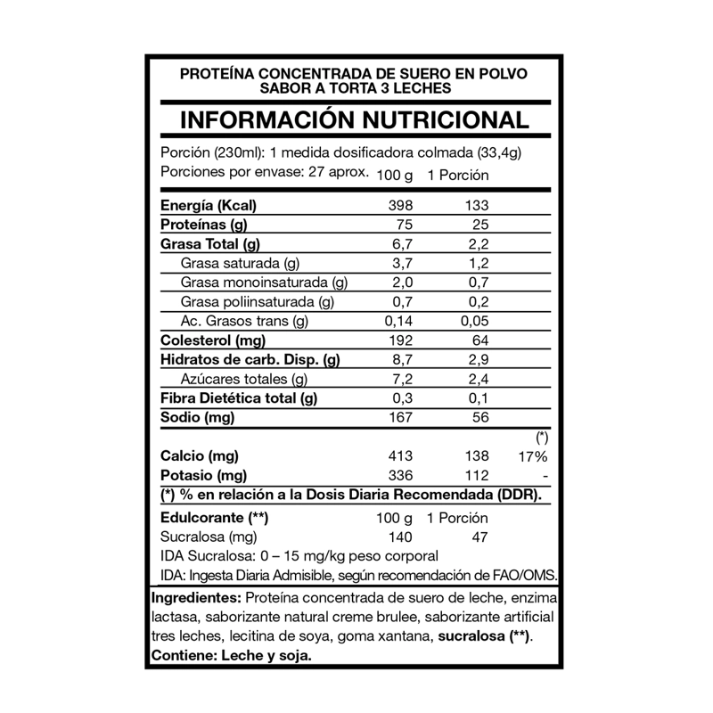TASTY PROTEIN 100% WHEY 2LBS TORTA 3 LECHES - FOODTECH - 2