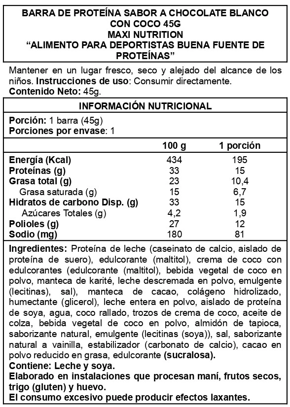 CAJA WAFFLE BAR 12 UNID MILK & COCONUT - MAXI NUTRITION - 2