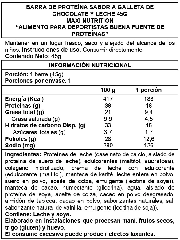CAJA PROTEIN BAR CREAMY CORE 12 UNID CHOCOLATE COOKIES - MAXI NUTRITION - 2