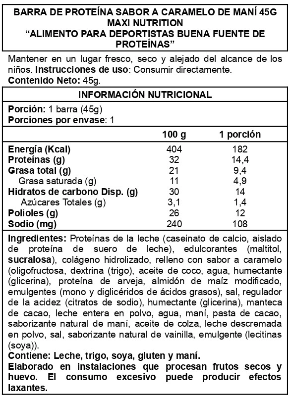 CAJA PROTEIN BAR CREAMY CORE 12 UNID PEANUT - MAXI NUTRITION - 2