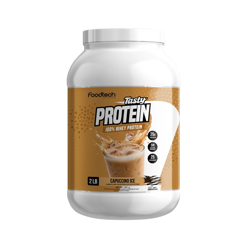 TASTY PROTEIN 100% WHEY 2LBS CAPUCCINO - FOODTECH - 1