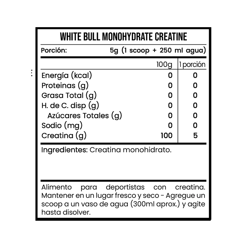 CREATINE WHITE BULL 300GR - NAOS KINGDOM - 2