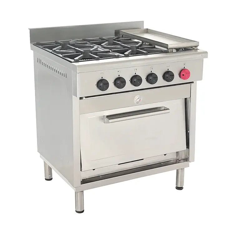 COCINA INDUSTRIAL MAIGAS 6EA50 4 QUEMADORES 1 HORNO + CHURRASQUERA - 1