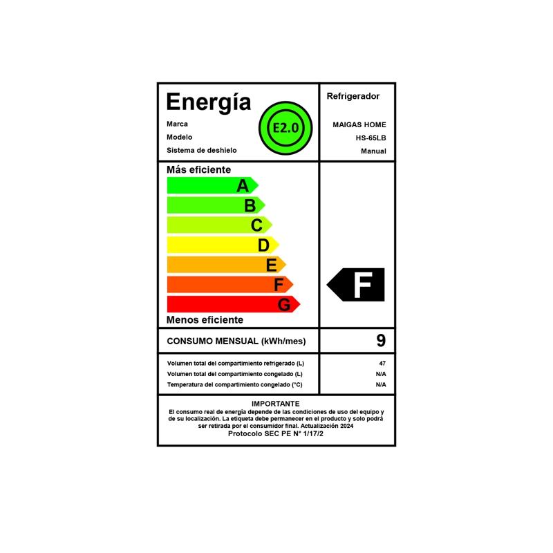 FRIGOBAR RETRO 47LT. BLANCO  HS-65LB - 7