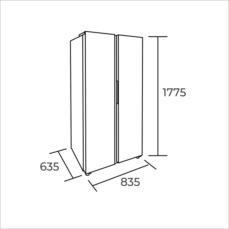 REFRIGERADOR SIDE BY SIDE 442 LTS HC-598WEN GRIS - 6