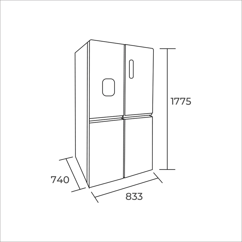 REFRIGERADOR SIDE BY SIDE 467 LTS  4 PUERTAS HQ-627WEN - 6
