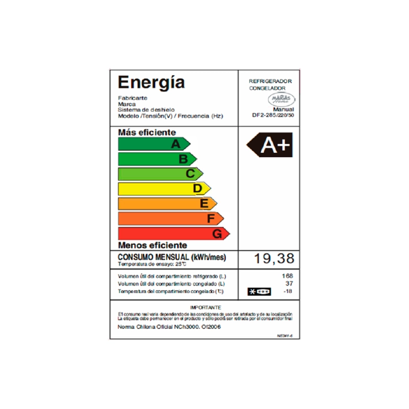 REFRIGERADOR FRIO DIRECTO 205 LT. DF2-285 - 6