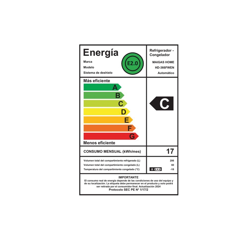 REFRIGERADOR NO FROST 266 LT. HD-366FWEN - 6