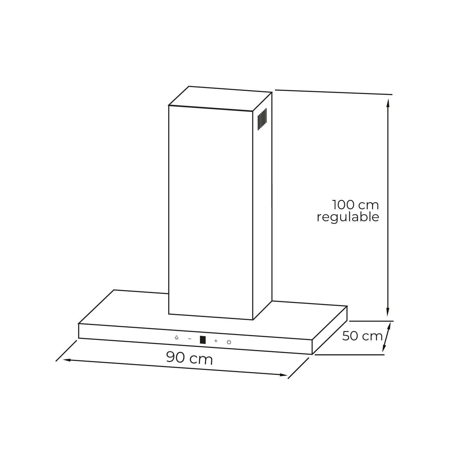CAMPANA RECTANGULAR CONTROL TOUCH 90CM - 5