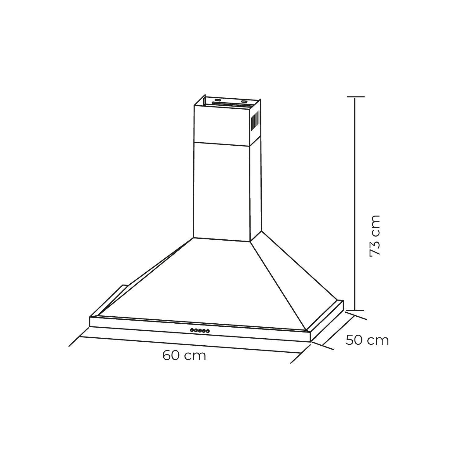 CAMPANA PIRAMIDAL ACERO INOX 60CM - 6