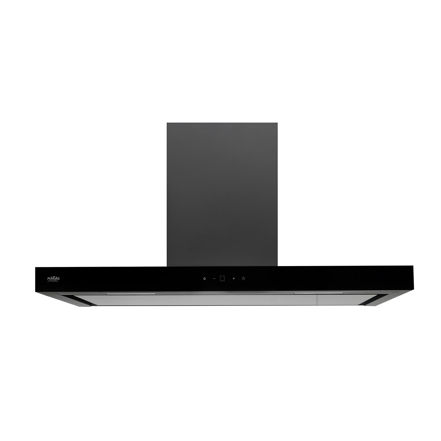 CAMPANA CONTROL TOUCH 90CM / PLACA INFERIOR VIDRIO NEGRO.