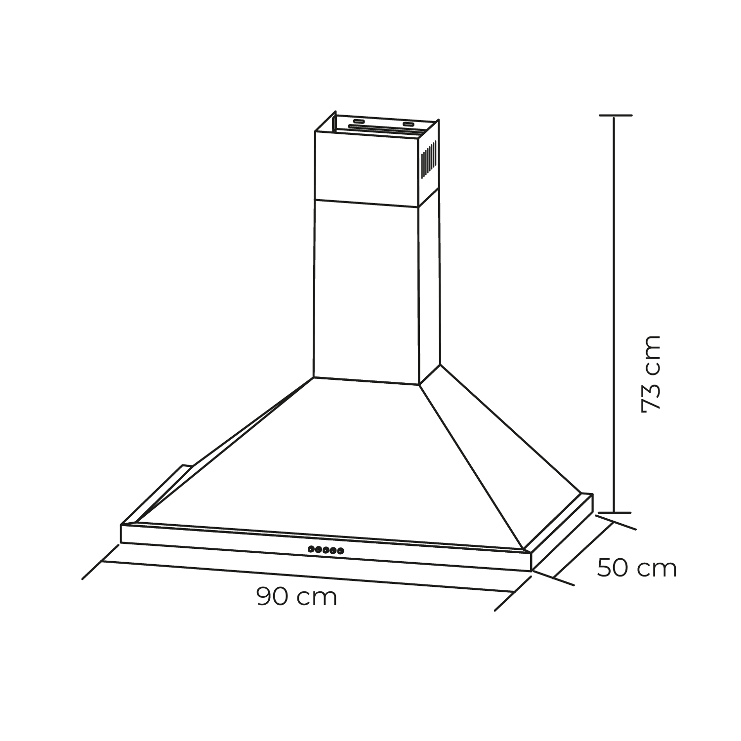 CAMPANA PIRAMIDAL ACERO INOX 90CM - 6