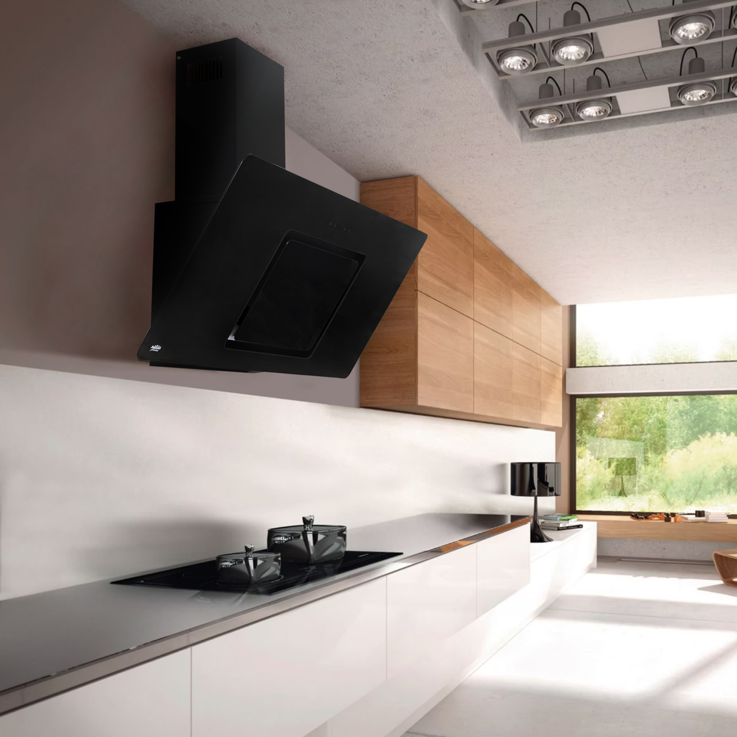 CAMPANA VIDRIO NEGRO CONTROL TOUCH 90CM - 4