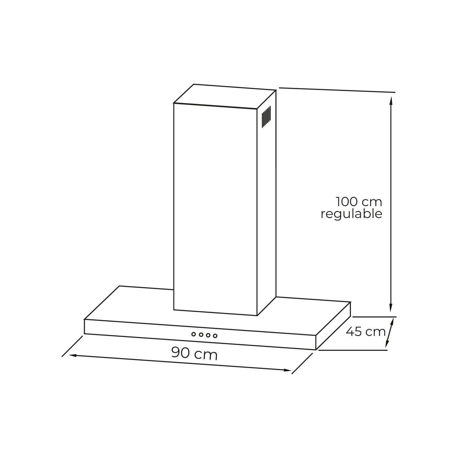 CAMPANA RECTANGULAR ACERO INOX 90CM - 5
