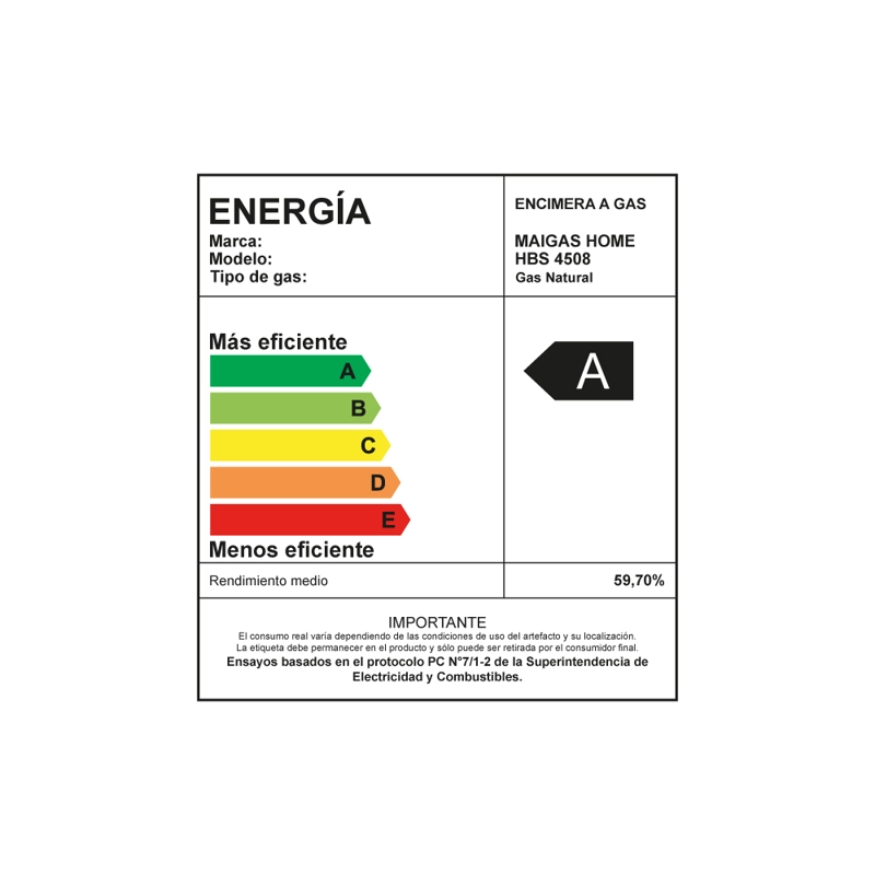 ENCIMERA A GAS 4 QUEMADORES - HBS4508 - 3