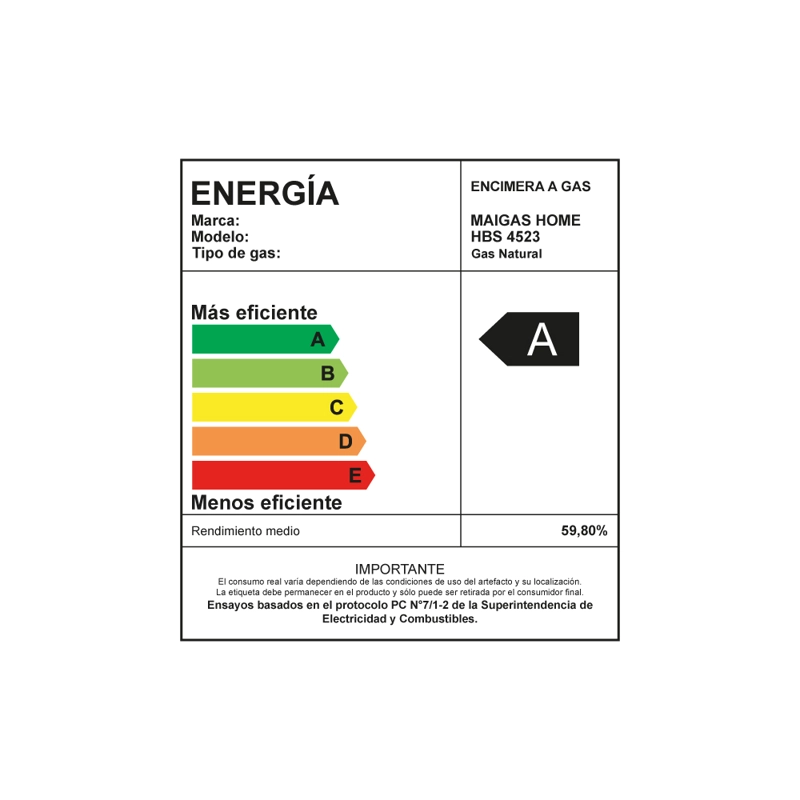 ENCIMERA A GAS 4 QUEMADORES - HBS4523 - 3