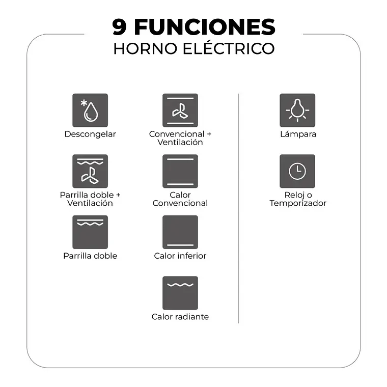 KIT ENCIMERA VITROCERAMICA 4 QUEMADORES + HORNO 60 LITROS CON SPIEDO + CAMPANA RETRACTIL - 2