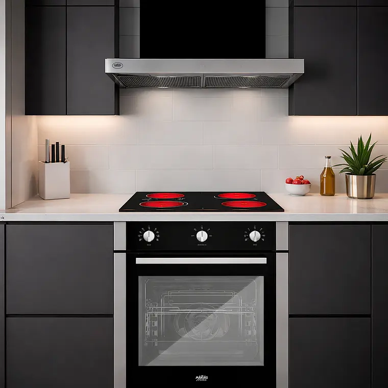 KIT ENCIMERA VITROCERAMICA 4 QUEMADORES + HORNO 60 LITROS CON SPIEDO + CAMPANA RETRACTIL - 3