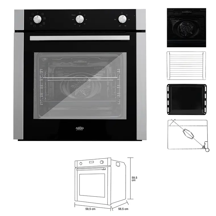 KIT ENCIMERA ELE CTRICA VITROCERAMICA 4 QUEMADORES + HORNO 60 LITROS CON SPIEDO - 4
