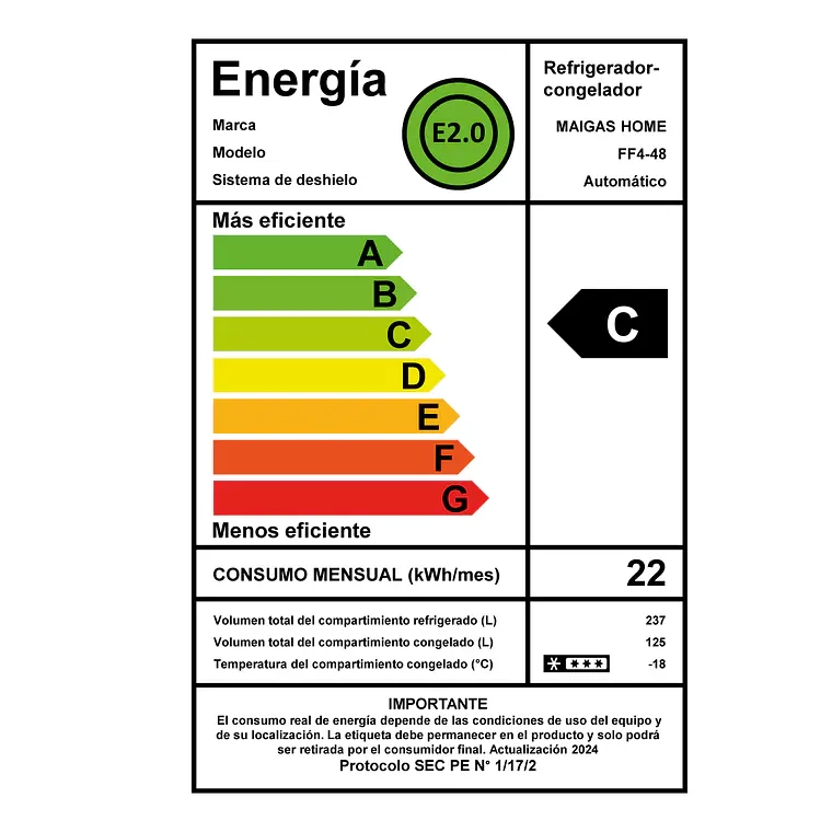 REFRIGERADOR SIDE BY SIDE 4 PUERTAS 362 LT NO FROST FF4-48 - 3