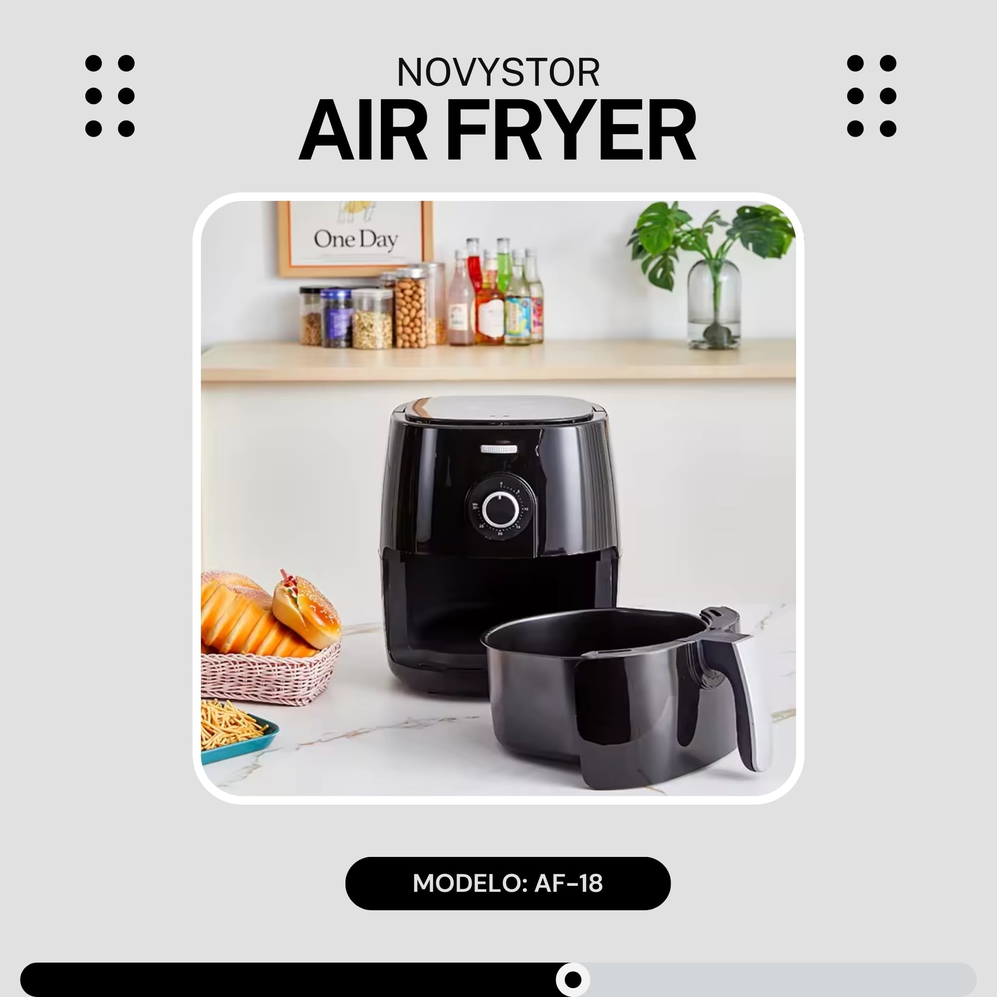 FREIDORA DE AIRE LIBRE ACEITE 5.0 L AIR FRYER PAPAS FRITAS - 4