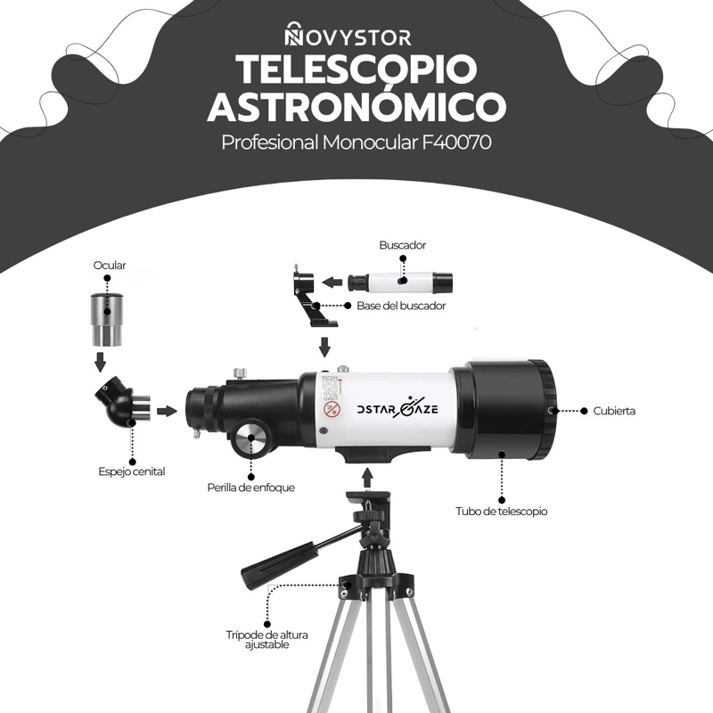 TELESCOPIO ASTRONOMICO PROFESIONAL MONOCULAR F40070 - 3
