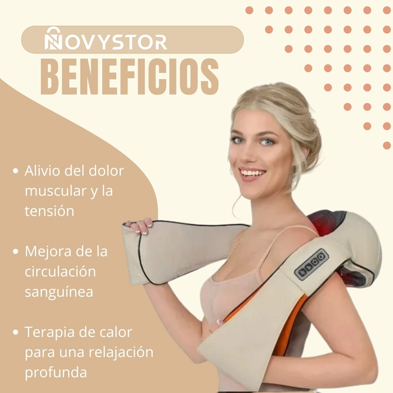 MASAJEADOR NOVYSTOR PROFESIONAL ESPALDA HOMBRO CUELLO RELAJACIÓN - 3