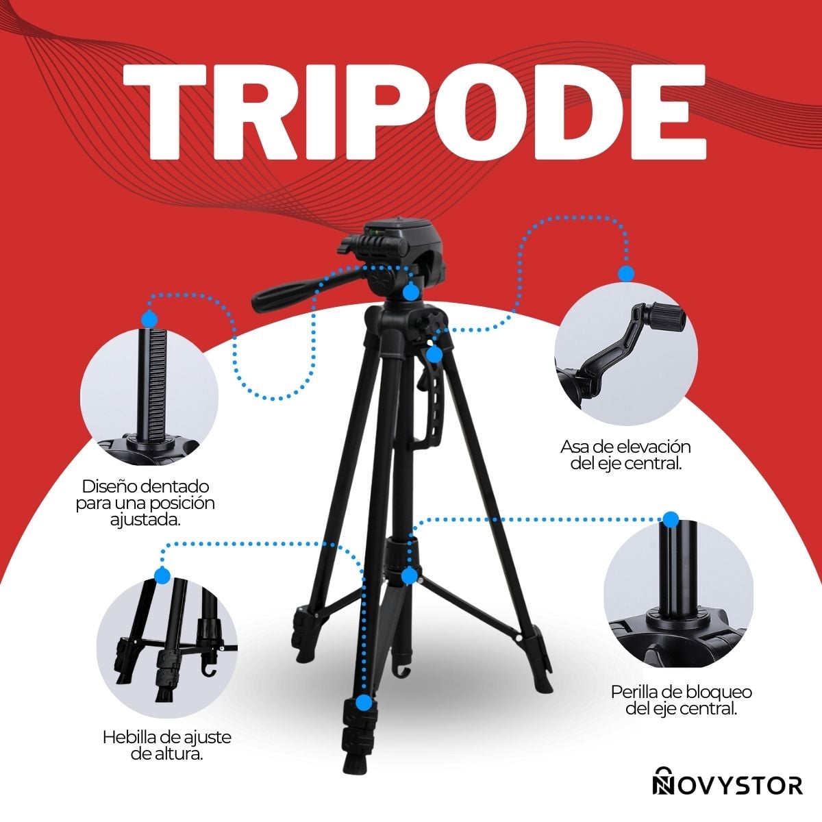 TRIPODE PROFESIONAL PARA CAMARA, CELULAR, VIDEO - 4