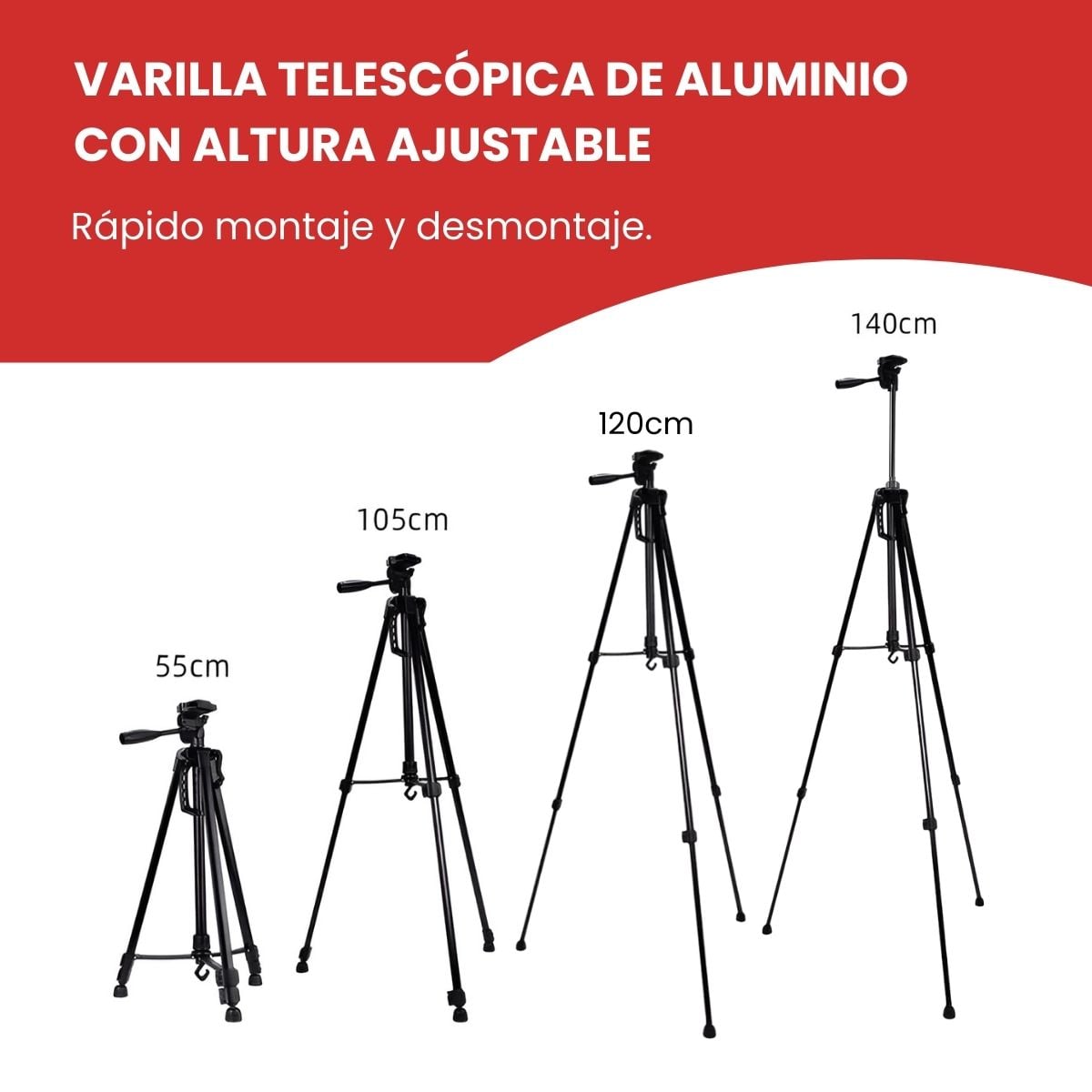 TRIPODE PROFESIONAL PARA CAMARA, CELULAR, VIDEO - 7