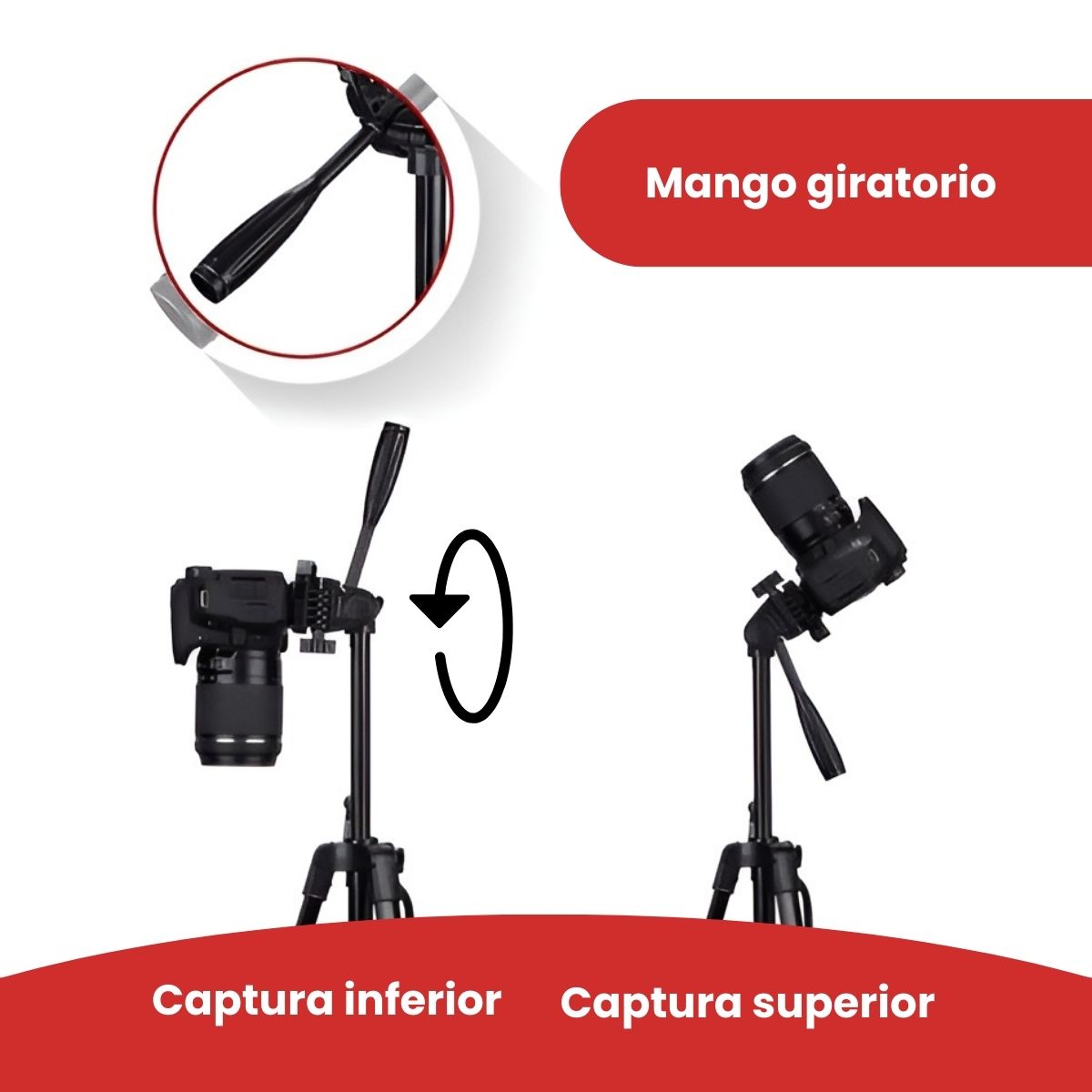 TRIPODE PROFESIONAL PARA CAMARA, CELULAR, VIDEO - 8