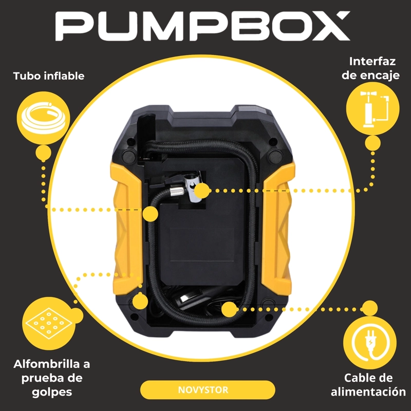 COMPRESOR DE AIRE NOVYSTOR PORTÁTIL DIGITAL 12V TODO NEUMÁTICO - 3