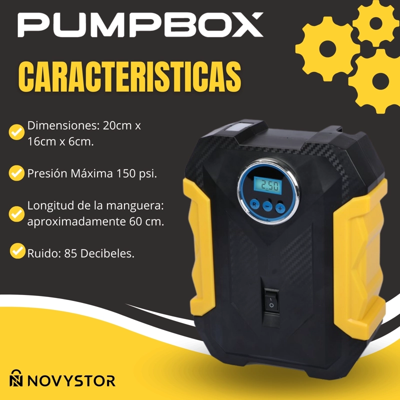 COMPRESOR DE AIRE NOVYSTOR PORTÁTIL DIGITAL 12V TODO NEUMÁTICO - 4