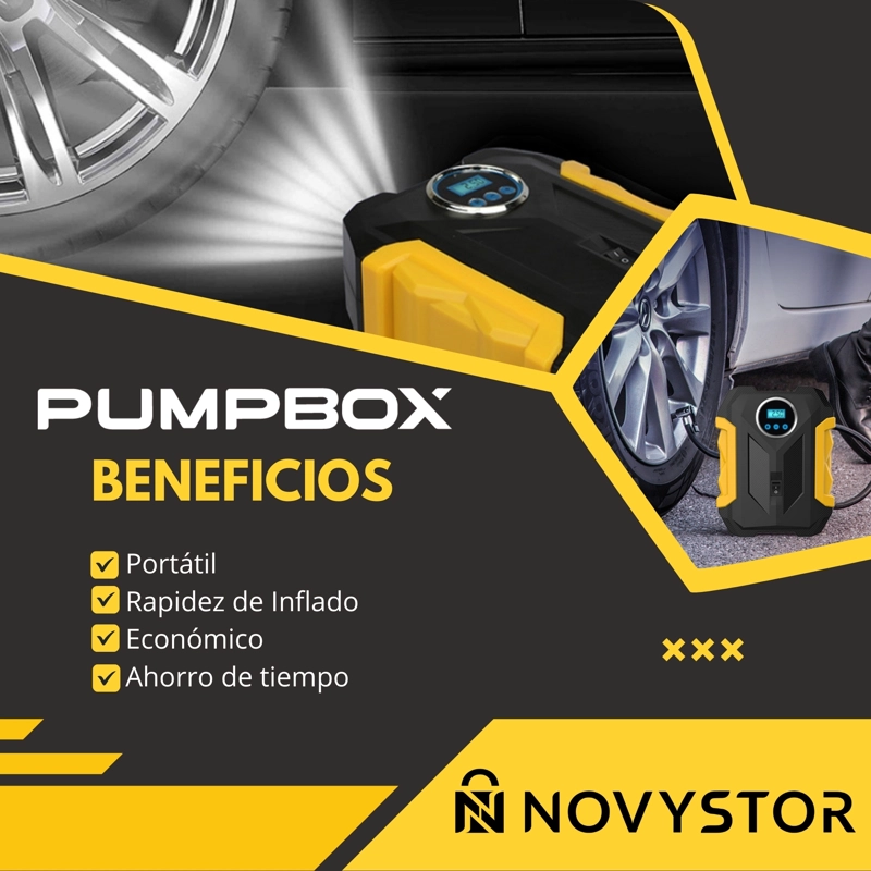 COMPRESOR DE AIRE NOVYSTOR PORTÁTIL DIGITAL 12V TODO NEUMÁTICO - 5