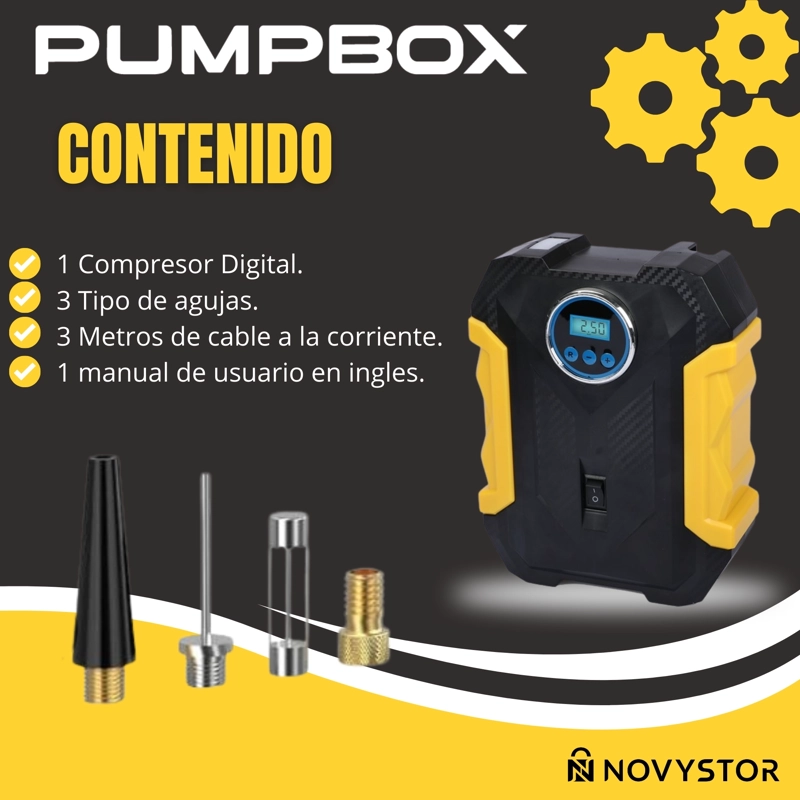 COMPRESOR DE AIRE NOVYSTOR PORTÁTIL DIGITAL 12V TODO NEUMÁTICO - 8