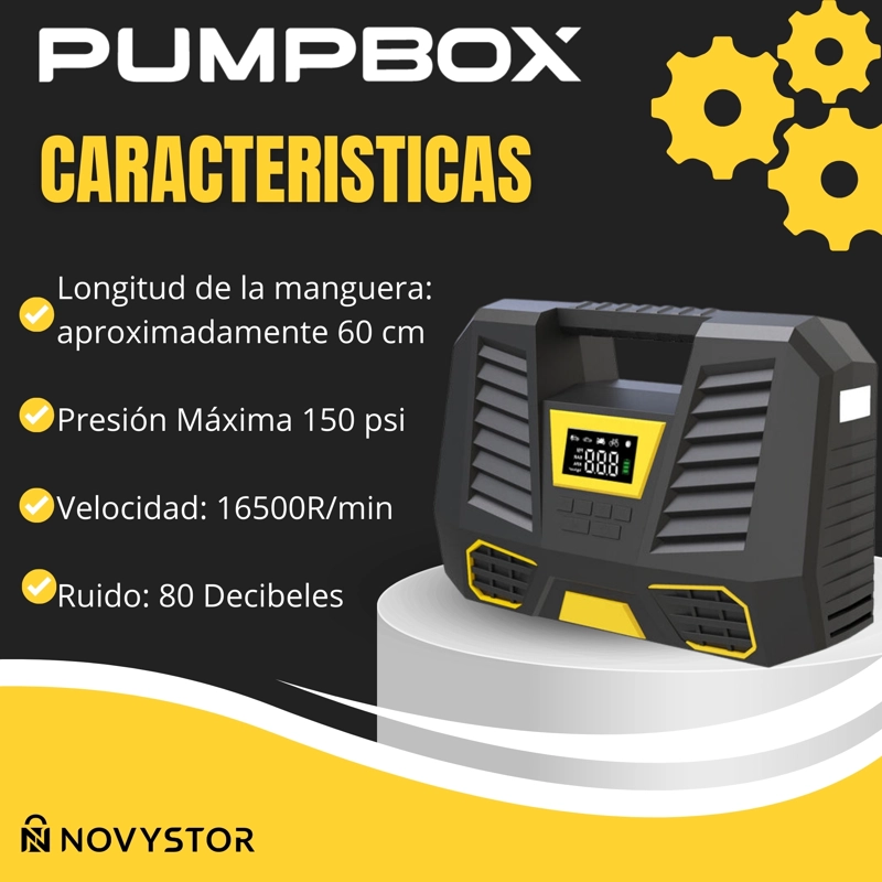 COMPRESOR DE AIRE NOVYSTOR PORTÁTIL DIGITAL 12V PROFESIONAL - 2
