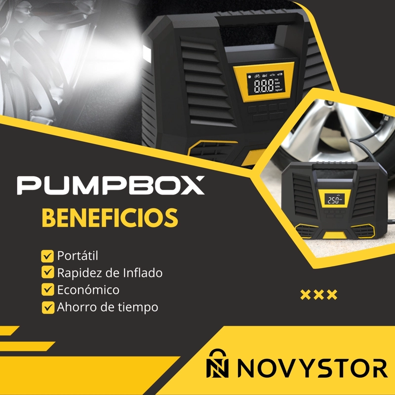 COMPRESOR DE AIRE NOVYSTOR PORTÁTIL DIGITAL 12V PROFESIONAL - 3