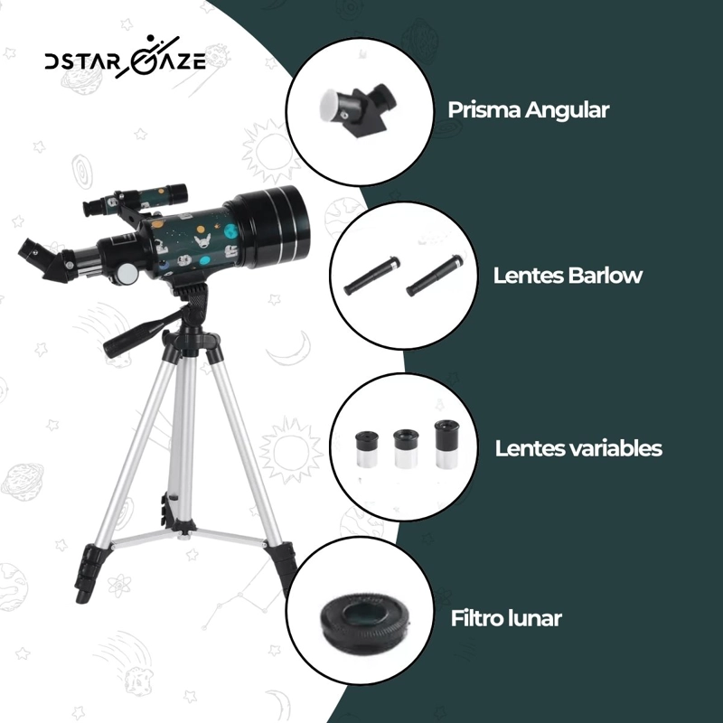 TELESCOPIO NOVYSTOR ASTRONÓMICO 30070M CON DISEÑO ESPACIAL - 4