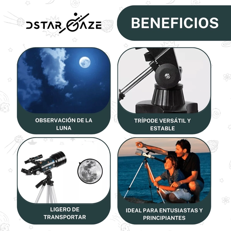 TELESCOPIO NOVYSTOR ASTRONÓMICO 30070M CON DISEÑO ESPACIAL - 5