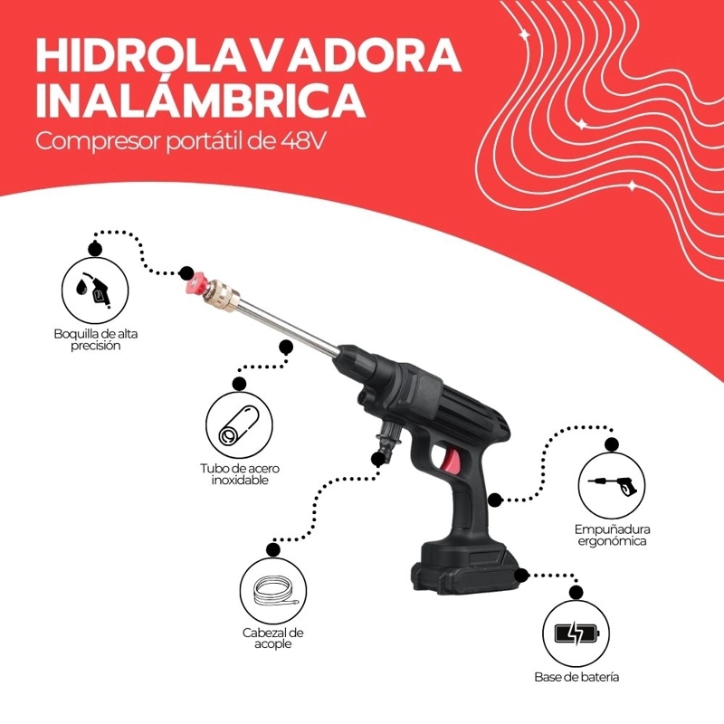 HIDROLAVADORA PORTÁTIL NOVYSTOR INALÁMBRICA 48V - 4