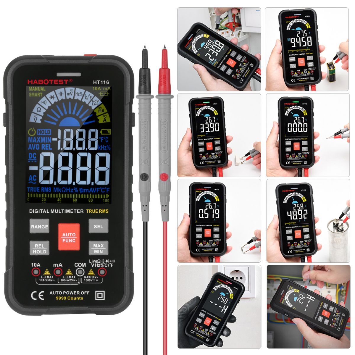 MULTIMETRO DIGITAL PORTATIL MULTITESTER HT116 - 4